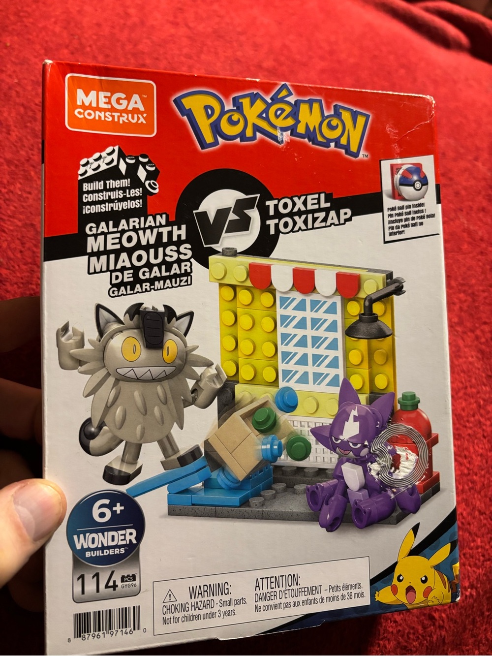 Pokémon Mega Construx Galarian Meowth vs Toxel Toxizap Playset - new